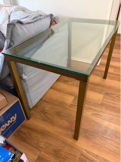 Brass metal and glass top table