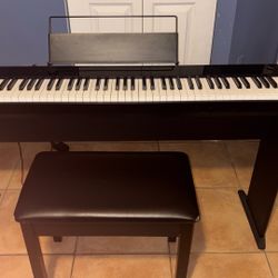 Casio Privia 88 Keys  Black Keyboard On Stand With Chair And Petals 
