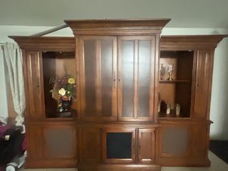 Large Wood Entertainment Center Wall Unit