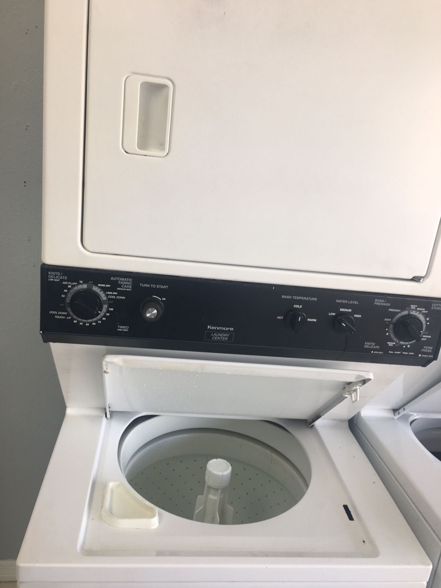 Kenmore full-size stackable washer and dryer combo