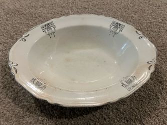 Vintage Crown Ivory Oval Serving Bowl, Made in 1937
