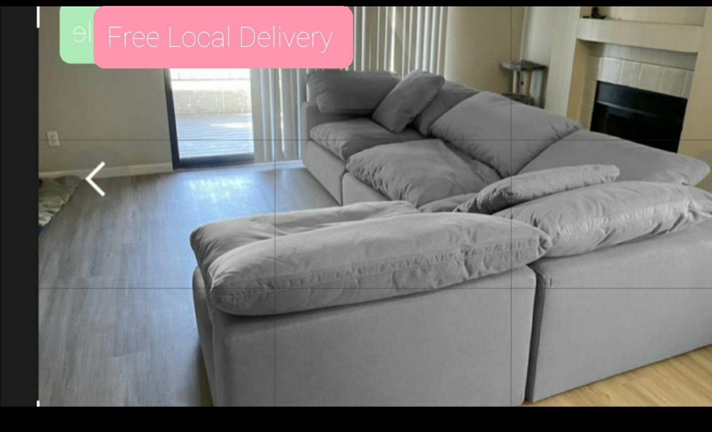 Gray Cloud Dupe Modular 4 Piece Sectional Bob's Furniture Dream (Free Local Delivery)