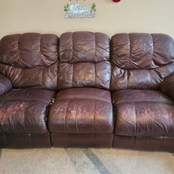 Premium Leather Couch and Love Seat
