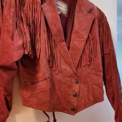 Laurice Vintage Light Brown Fringes Jacket - M
