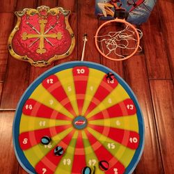 3 Toys: Dart Board, Shield, Hoop