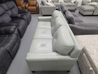 Green Leather Sofa Like New