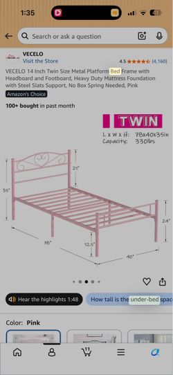 Two pink bed frames