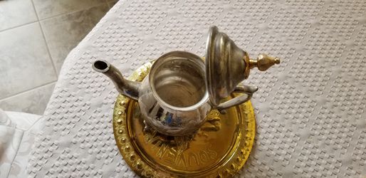 Brass and Silver Moroccan teapot