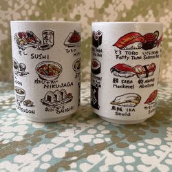 Japanese Ceramic Sushi Cups (Set of 2)