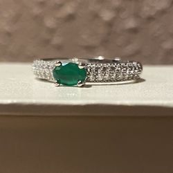 Emerald Ring Sz 7.5,8