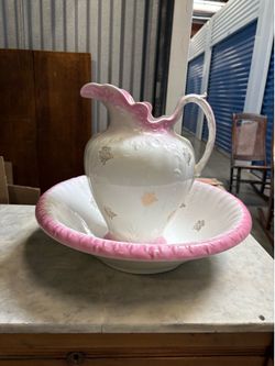 Antique Wash Pitcher and Basin