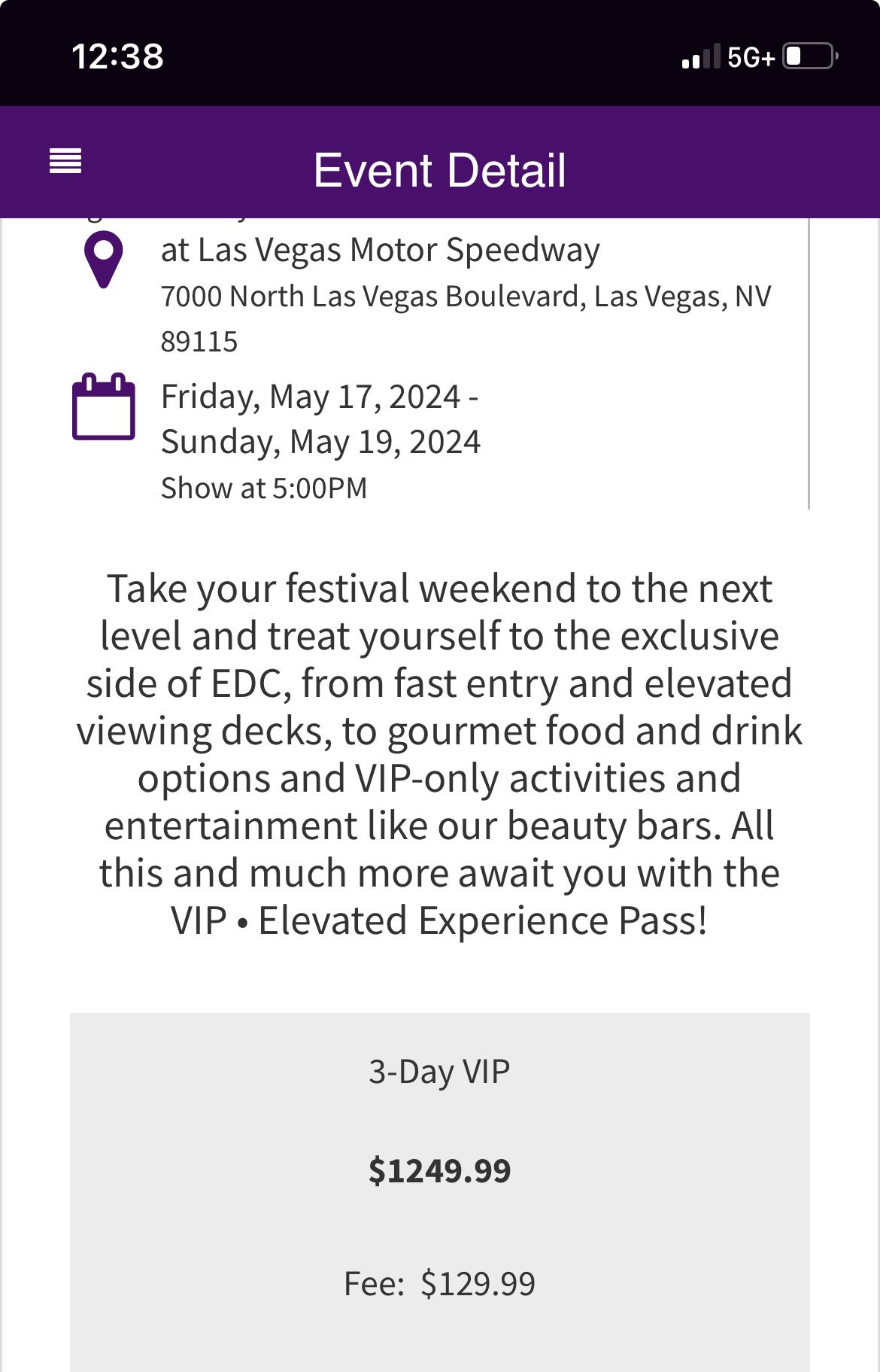 Two EDC Vip 3day Pass 