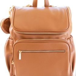 Leather Diaper Bag Backpack, Multi-Function, Anti-Theft, Waterproof... Fast Ship
