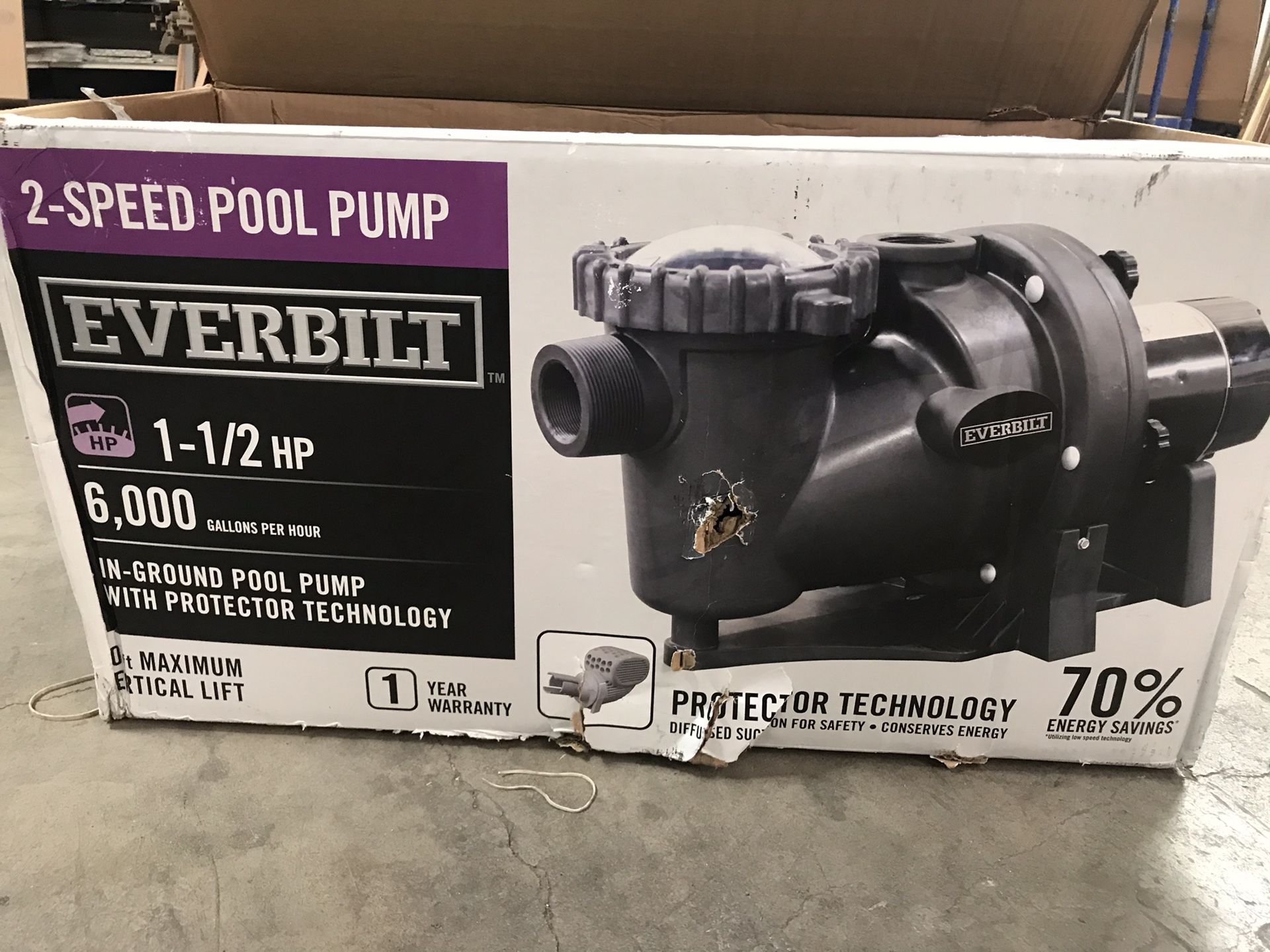 Everbilt 1.5 HP 230-Volt 2-Speed Pool Pump with Protector Technology