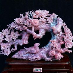 A Masterpiece of Chinese Art: 17.2" Pink Xiu Jade Fengshui Statue