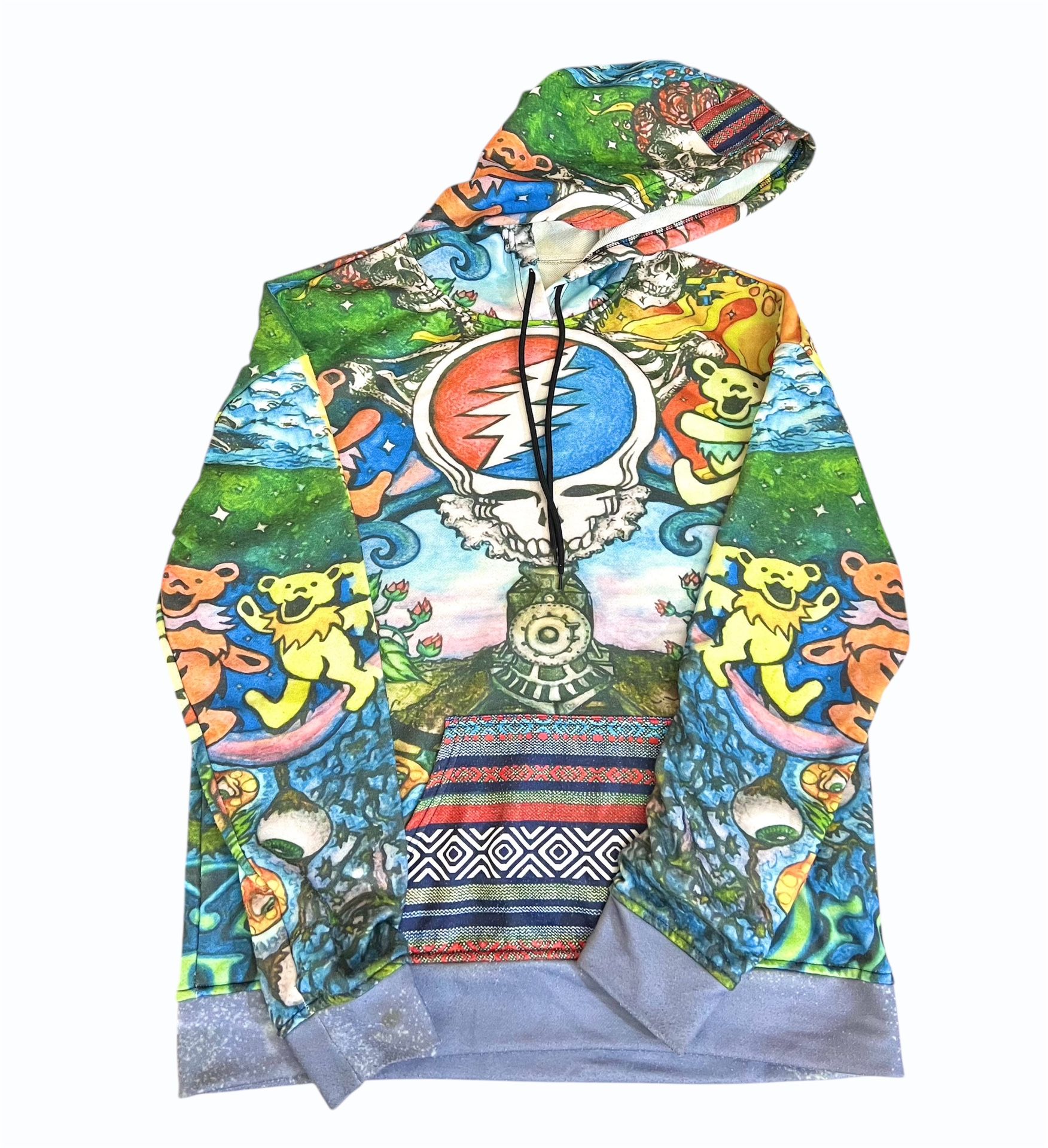 Vintage Grateful Dead All Over Print Hoodie sweatshirt Size Large