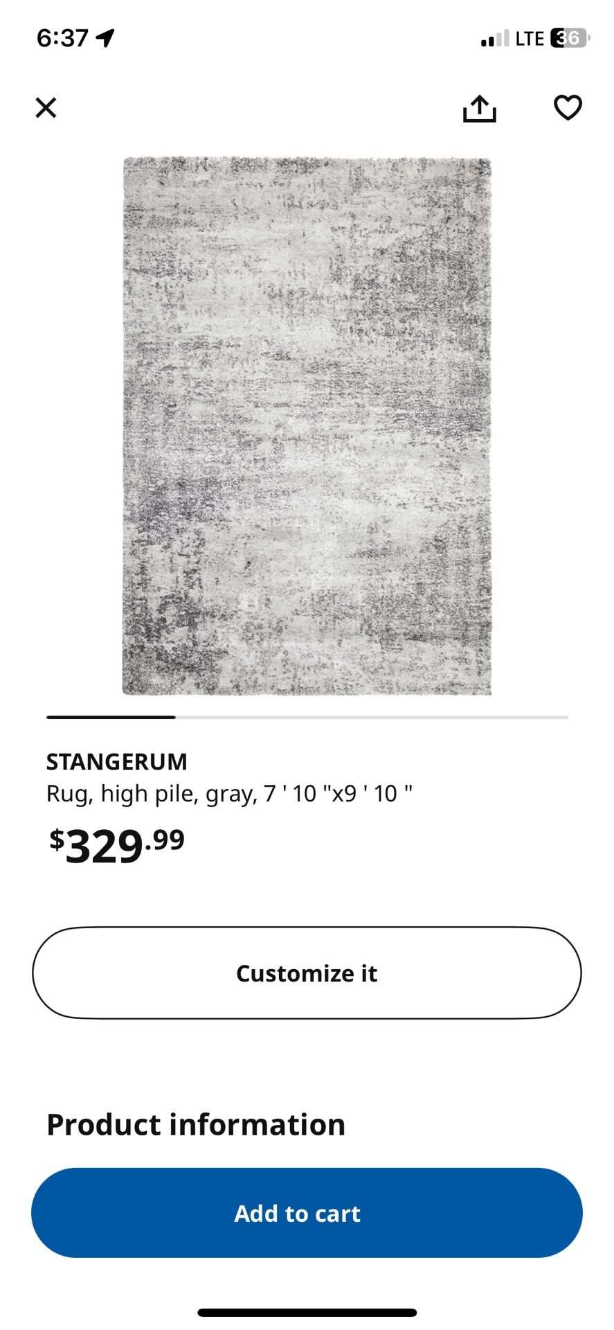 IKEA Stangerum Rug Large