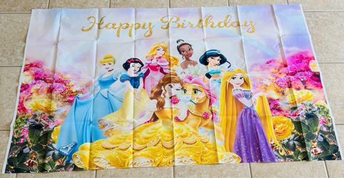 Disney Princess backdrop 59x35”