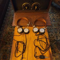 Antique Radio And Headphones