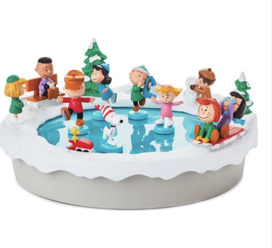 Charlie Brown  Gang Ice Skating Musical Tabletop Figurine With Motion, 10x4.5