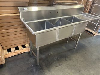Brand New NSF Stainless Steel Commercial Compartment Sink 16GA – Nordsteel #6