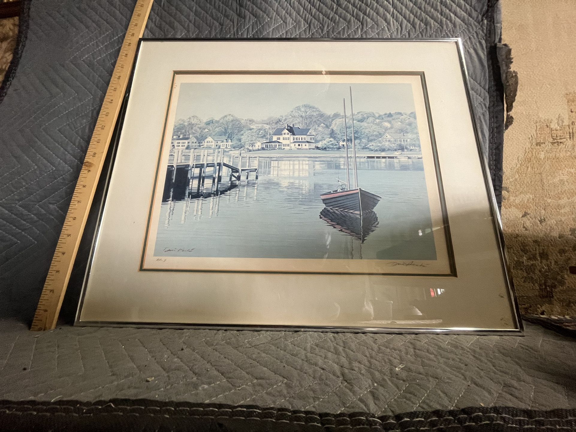 Artwork Of Boat Pencil Signed By Artist 