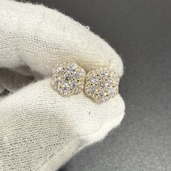 Frosted Moissanite Earrings. Passes Diamond Testers 