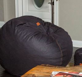 CordaRoy’s Queen Chair Bean Bag- Black Faux Leather