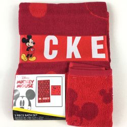 Disney, Mickey Mouse, 2 piece bath towel + washcloth set