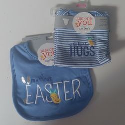 Just One You Newborn Easter Bib And Onesie New