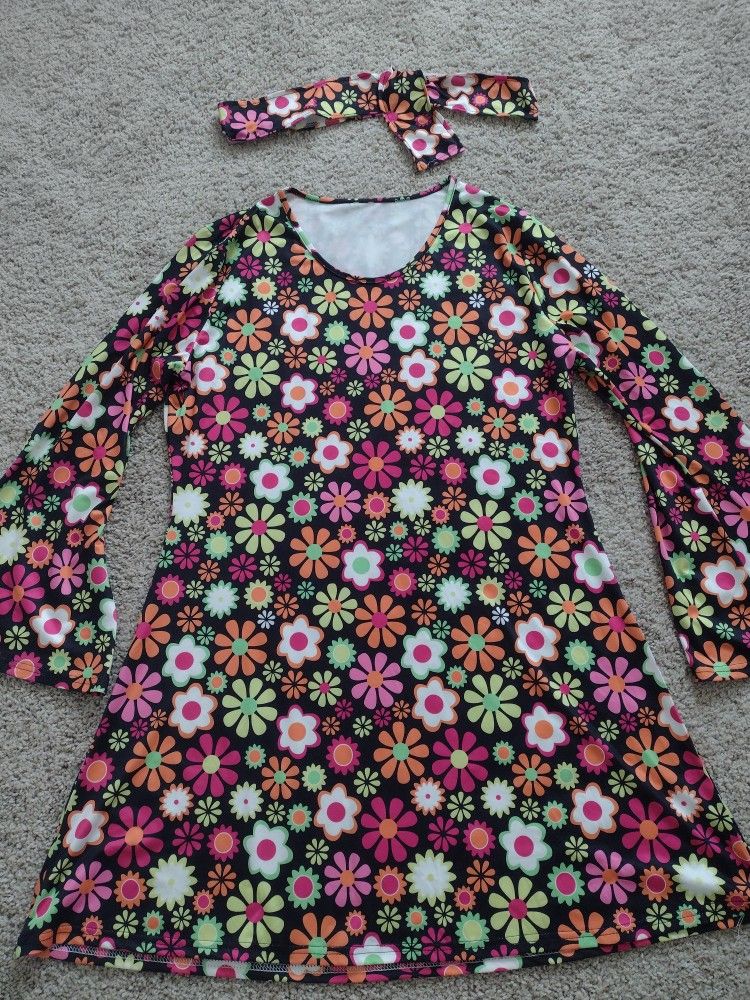 New Dress With Headband, A- Line ,Bell Sleeves