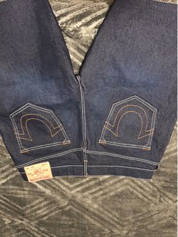 Blue denim true religion shorts
