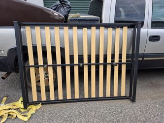 Metal Bed Frame with Wood Slats