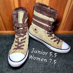RARE Chuck Taylor All Star Hi GS 'Glendale Leopard' Women 7.5