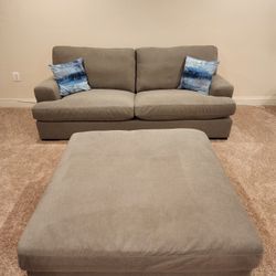 Stone & Beam Lauren Down-Filled Oversized Sofa & Ottoman, Slate - $800 (Owings Mills)