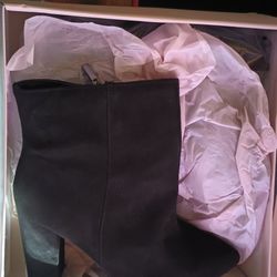 NEW JUST FAB Rosamund Block Heel Black Bootie Zipper Women's Boots Size 10