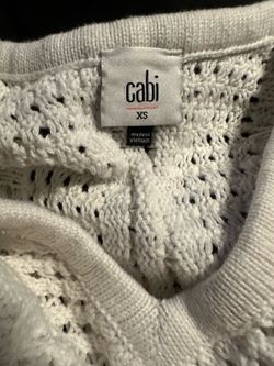 CAbi Womens Size xsm Cream Fringe Fiesta Poncho Sweater