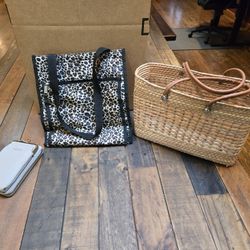 Purse crossbody lot, Cheetah, Wicker, Carr Ken