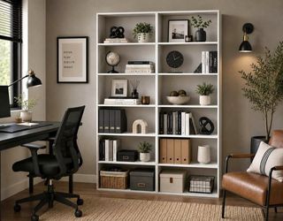 Bookcase and Bookshelf – Extra Large Bookshelf with Double Storage, Elegant Design for Living Room, Office, and Apartment