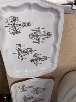 Rosanna White plate with silver print