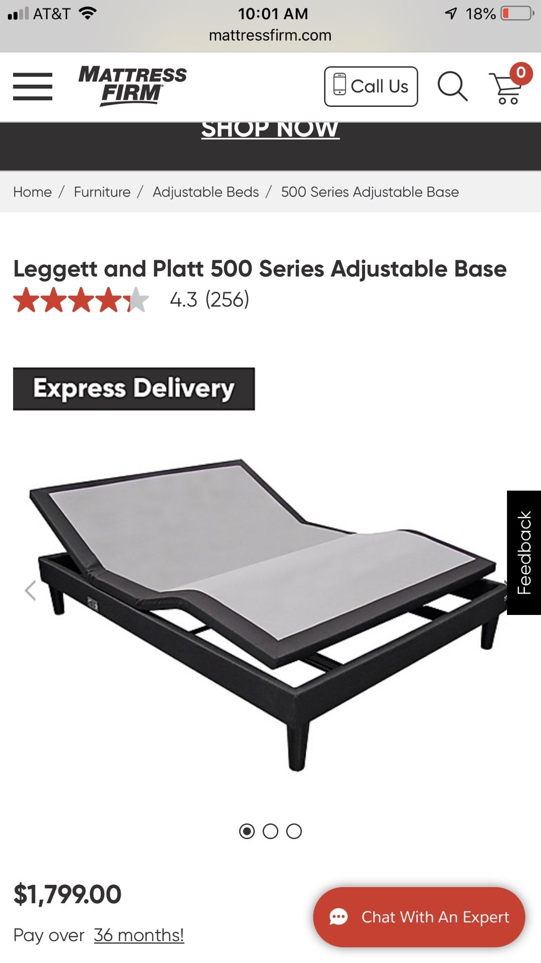 2 L&P 500 Series Adjustable Bases (for King Size Bed)