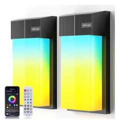 Smart Outdoor Wall Light, RGBWW LED Porch Light with 30 Scene Modes, 1500LM, IP65 Waterproof, DIY Color-Changing Wall Lamp for Garden, Patio, Christma