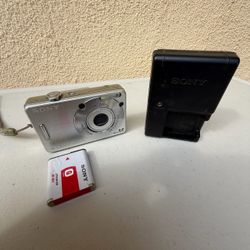 Sony Cyber-shot DSC-W50 6.0MP Digital Camera - Silver w/ Battery & Charger