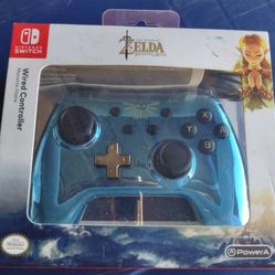 Special Edition Nintendo Switch Blue Chrome Wired Controller Zelda

