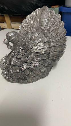Silver Turkey Figurine