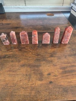 7 Red Aventurine Crystal Towers – Sparkly – $220 OBO