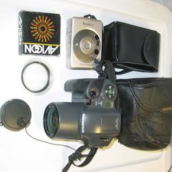 Olympus L-10 28-110mm Zoom Aspherical Lens Panorama Vintage Phototography Film Camera w/Canon Elph LT 260