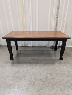 Rectangular Wood Coffee Table with Black Legs