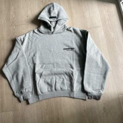 Essential “fear Of God” Dark Oatmeal Hoodie 