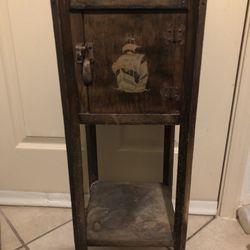 Antique Side Table W/ Working Cabinet